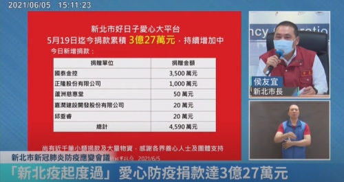 「新北疫起度過」愛心捐款